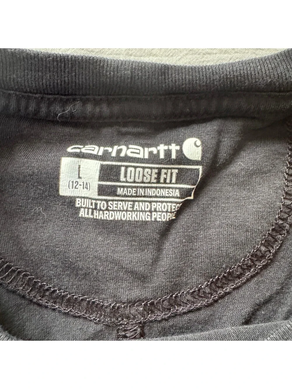 Carhartt WIP Cropped Boxy Pocket Tee L Large Washed Black Gorpcore Minimalist